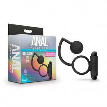 BL-01705 Silicone Anal Ball with Vibrating C-Ring Black