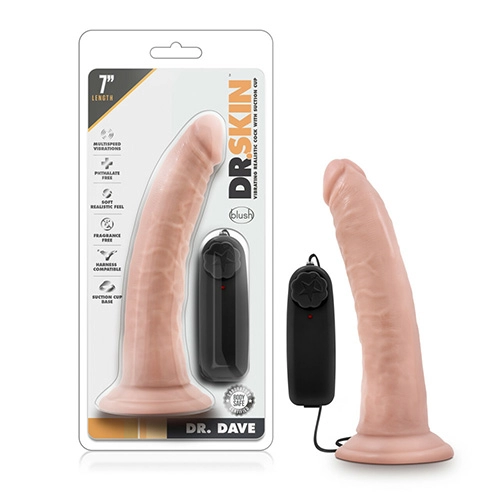  17 cm Largo x 3.8 cm Ancho - BL-13703 7 Inch Vibrating Cock with Suction Cup Vanilla