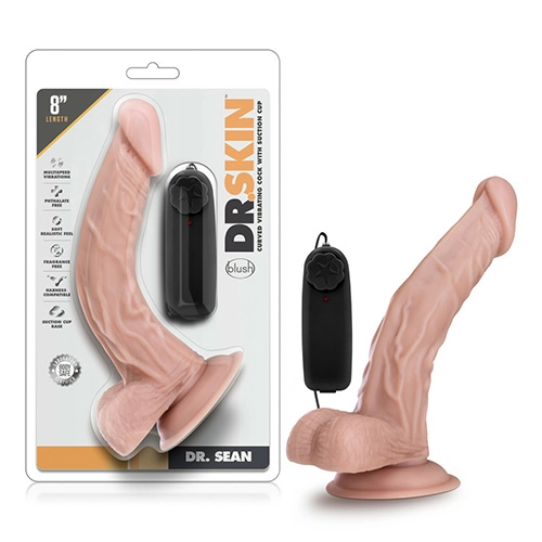  20 cm Largo x 3.8 cm Ancho - BL-13493 8 Inch Vibrating Cock with Suction Cup Vanilla