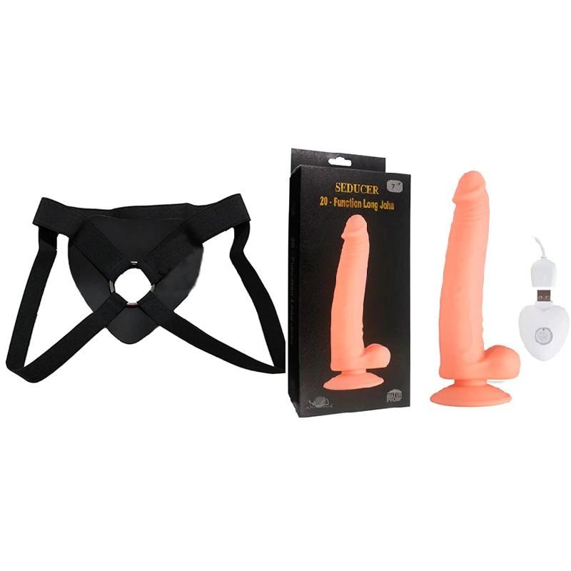  18 cm Largo x 4.1 cm Ancho -B-170313 SEDUCER Strap-on Kit Dildo y Arnes Económico