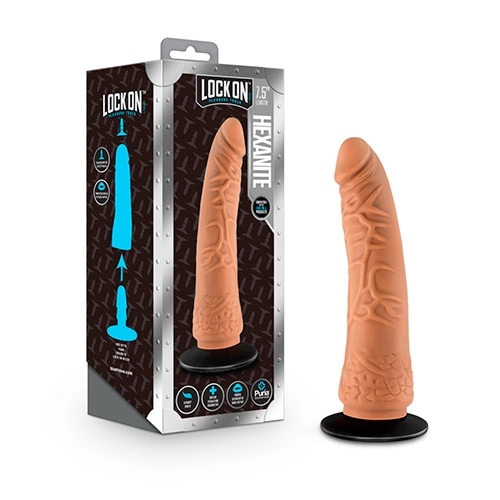  19 cm Largo  x 5 cm BL-51337 7.5 Inch Dildo with Suction Cup Adapter Mocha