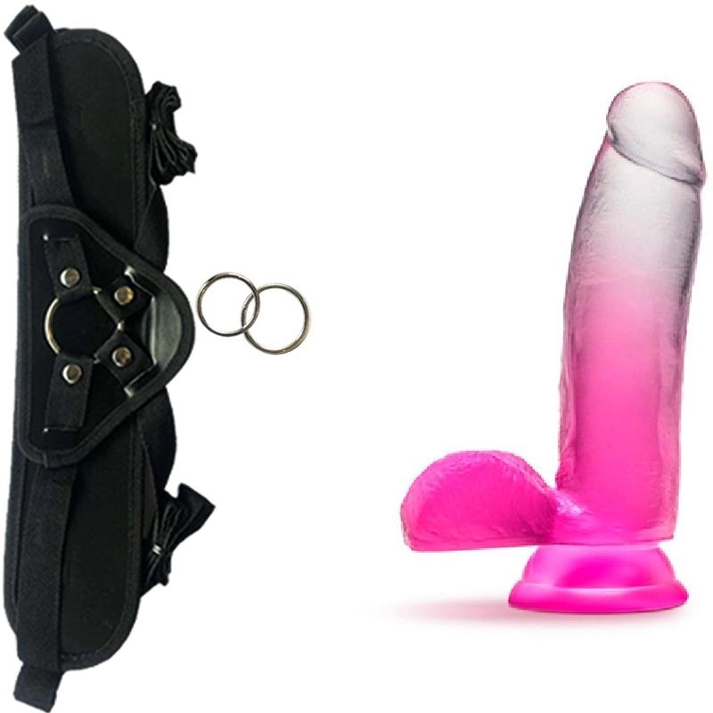  17 cm Largo x 4.4 cm Ancho Sugar Magnolia 7 Inch Dildo Fuchsia Blush Novelties BL-38500 Strap-on Kit Dildo y Arnes ARNES WOW! BLACK