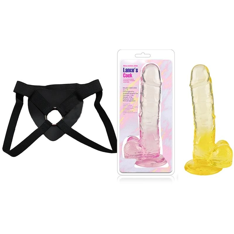  22 cm Largo x  4.5 cm Ancho QSD-018-XL DILDO Strap-on Kit Dildo y Arnes Económico