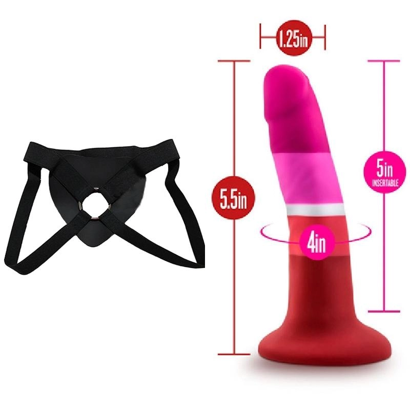  14 cm LArgo x 3.1 cm AnchoPride P3 Beauty Blush Novelties BL-88373 Strap-on Kit Dildo y Arnes Económico