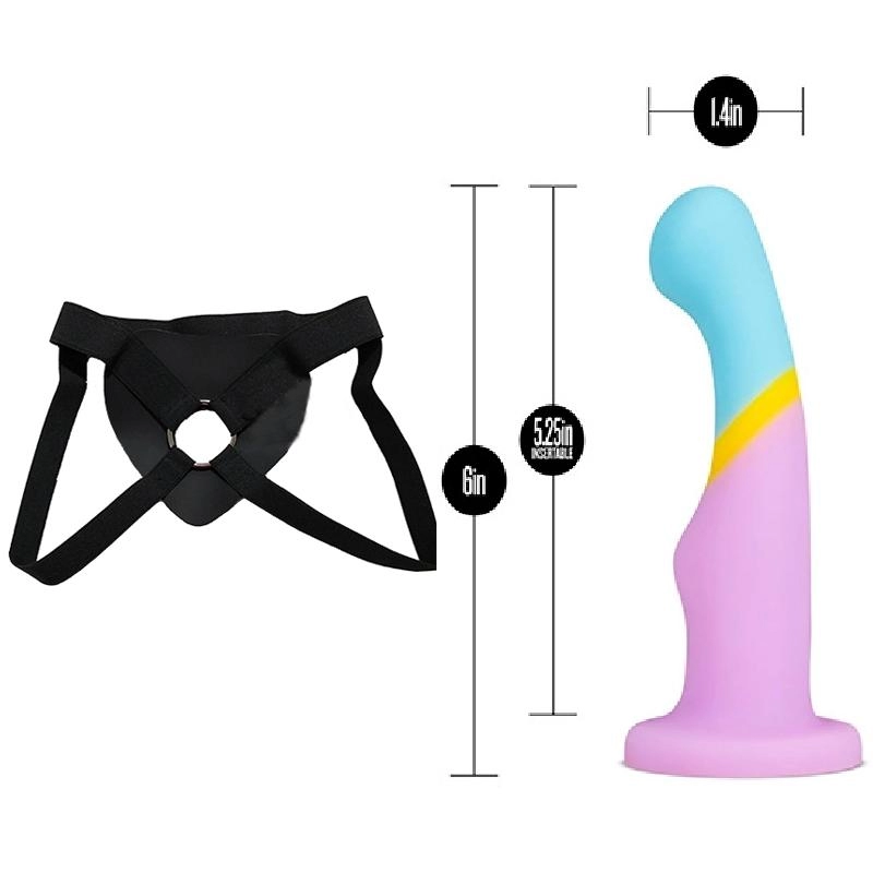  15.5 cm Largo  x  3.5 cm Ancho D14 Heart of Gold Blush Novelties BL-88371 Strap-on Kit Dildo y Arnes Económico