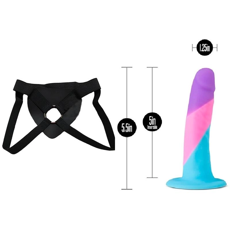  13 cm Largo  x  3 cm Ancho D15 Vision of Love Blush Novelties BL-88473 Strap-on Kit Dildo y Arnes Económico