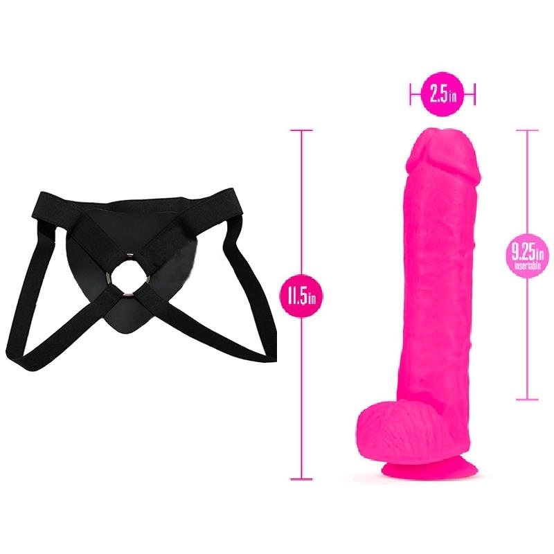  27 cm LArgo x 5.7 cm BL-26620 Big John 11" Dildo Pink Strap-on Kit Dildo y Arnes Económico