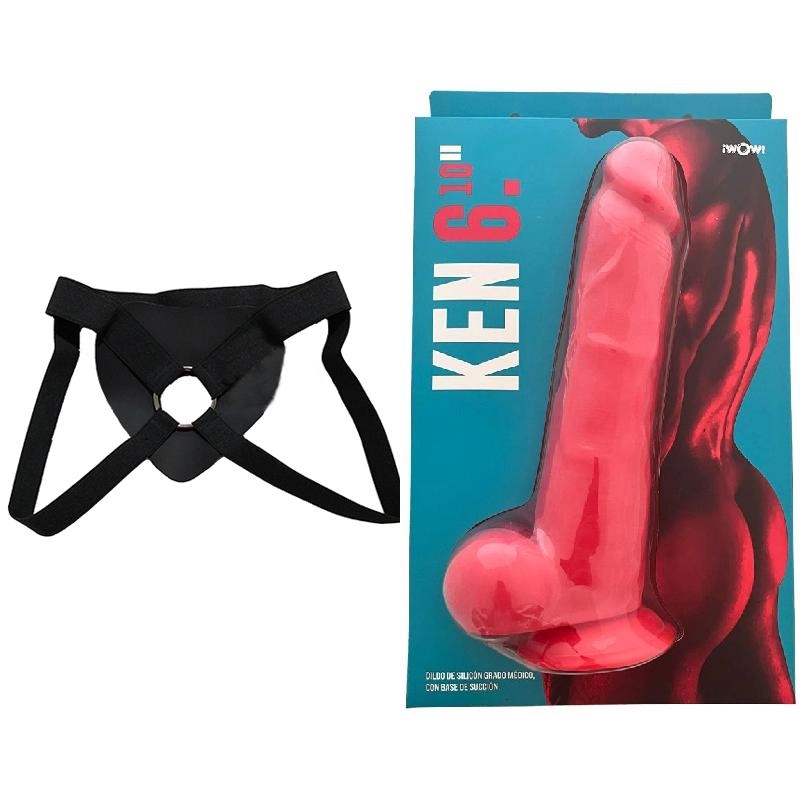  26 cm Largo x 5.7 cm DILDO REALISTA KEN6 ROJO 26CM Strap-on Kit Dildo y Arnes Económico