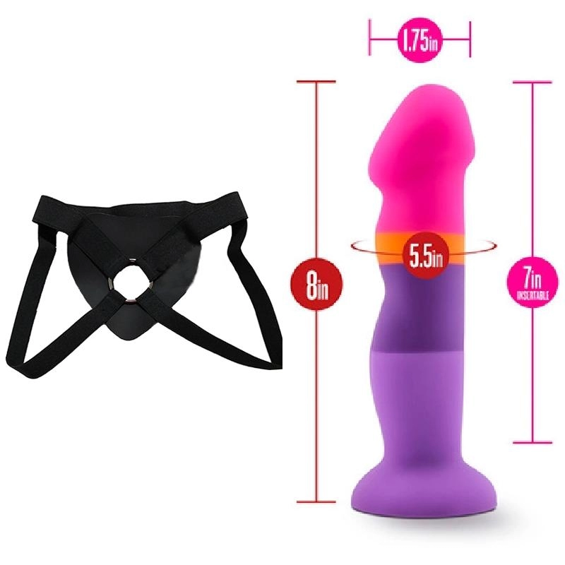  20 cm LArgo x 4.4 cm Ancho D3 Summer Fling Blush Novelties BL-88263 Strap-on Kit Dildo y Arnes Económico