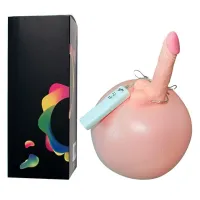  16 cm Largo x 4 cm Ancho Vibrating Sexual Pilates Ball Pelota Inflable Con Dildo