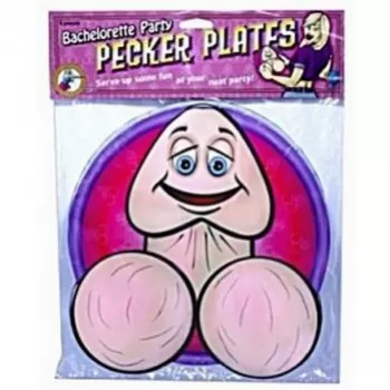  8 Platos Con Imagen De Pene PD6062-00 BACHELOR PARTY PECKER PLATOS